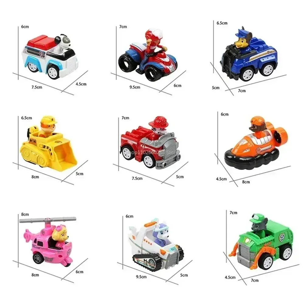 Paw Patrol Pull-Back-Autos Cartoon-Fahrzeug Chase Skye Marshall Rubble Spielset Actionfiguren-Sammlung Modellspielzeug Geburtstagsgeschenk – Detail 4