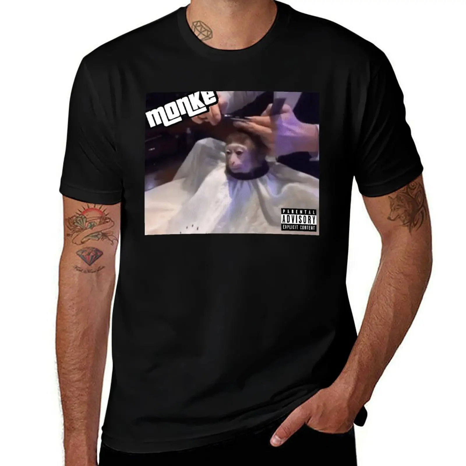 Monke Album T-Shirt Casual Soft Cotton Short Sleeve Tee