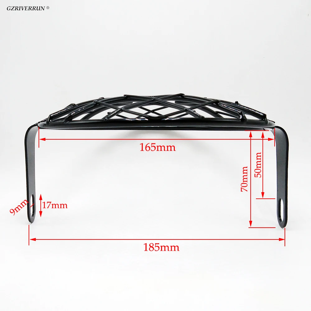 Universal 5.75 inch Motorcycle Headlight Grill Guard Replacement Light Cover Accessories Decoration Protective Metal Round Retro view 5