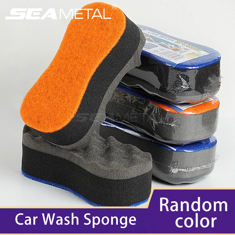 SEAMETAL 1pc Car Damp Clean Sponge Three Layers Wash Sponge Block Remove Duster for Car Detailing Care Tools Washing Accessories