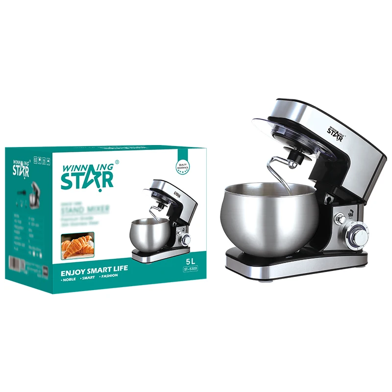 WINNINGSTAR  5L 1000W Electric Egg Beater ST-5300 Kitchen Appliances Powerful Stainless Steel Stand Mixer