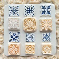 Intricately Patterned Flower Stamp Shaped Clay Molds Clay Cutting Molds Tools For DIY Earring Jewelry Ornaments Handmade Artwork