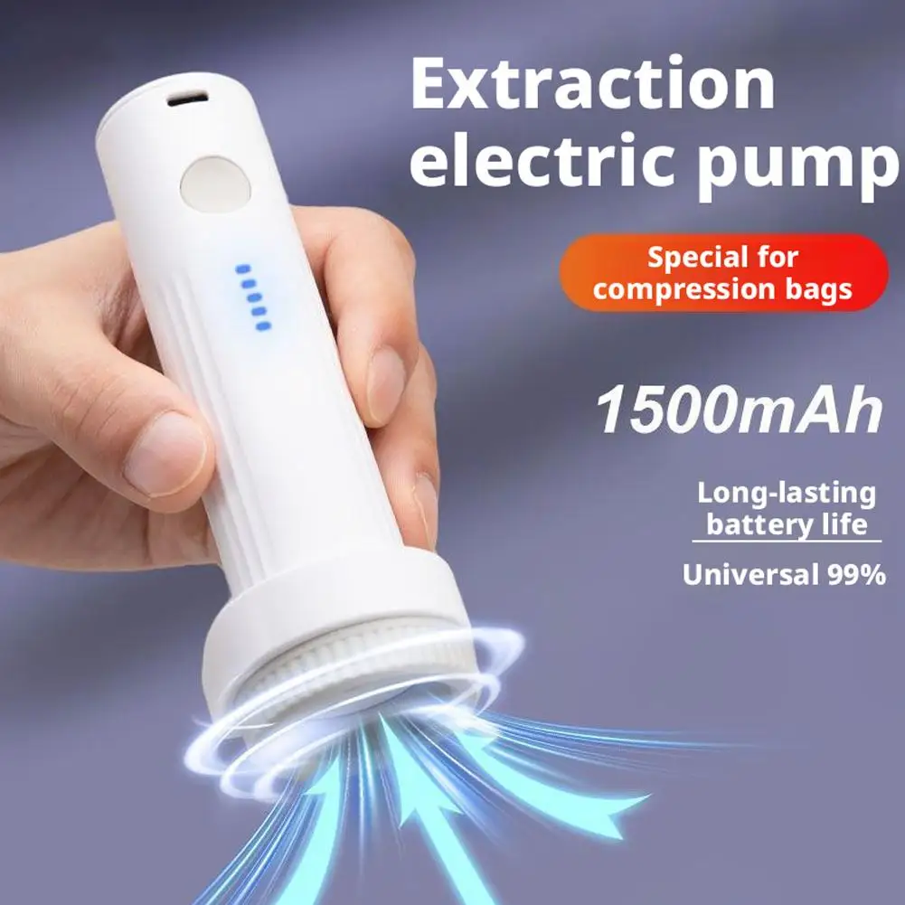 Portable Electric Vacuum Pump for Storage Bags Mini Air Compressor Space Saving Clothes Blanket Organizer for Travel and Home