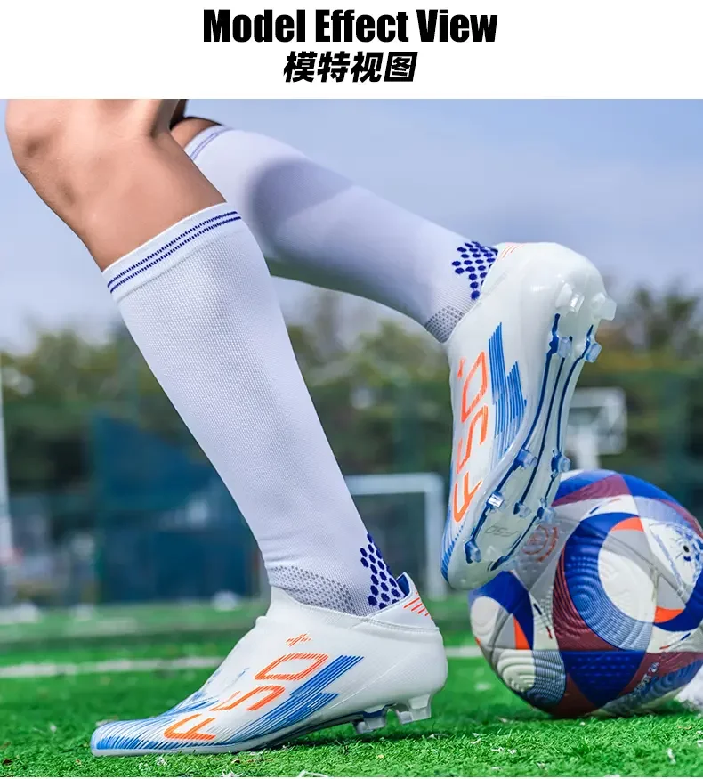 ティーン向け人間工学に基づいたサッカートレーニングシューズ、柔らかいパッド入りインテリア、柔軟な滑り止めソール、通気性のあるフィールド用デイリースポーツスニーカー