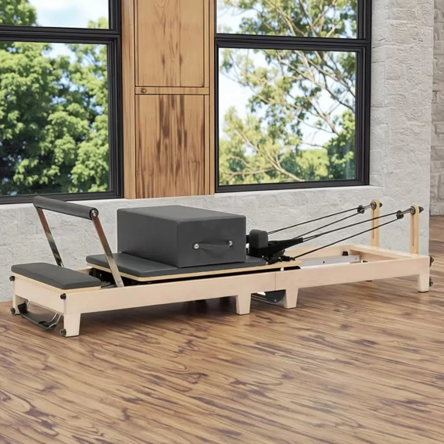 

Portable Folding Pilates Reformer Wooden Pilates Equipment Foldable Reformer Pilates Machine Gym Yoga Stduio Commerical