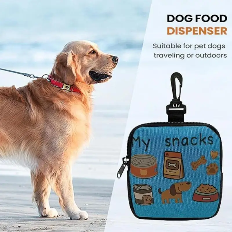 Waterproof Pet Treat Pouch Portable Transparent Window Zipper Clip-on Dog Snack Bag for Pet Training Hiking Walking Trips