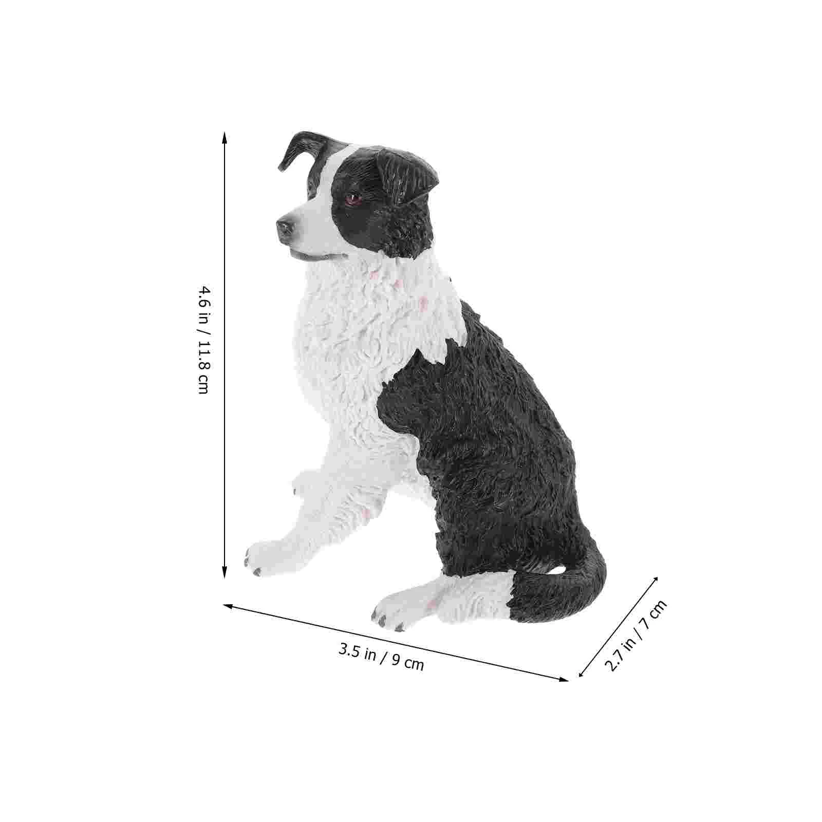 Dog Figure Simulation Pet Animal Model Border Collie Figurine Resin Figures Child