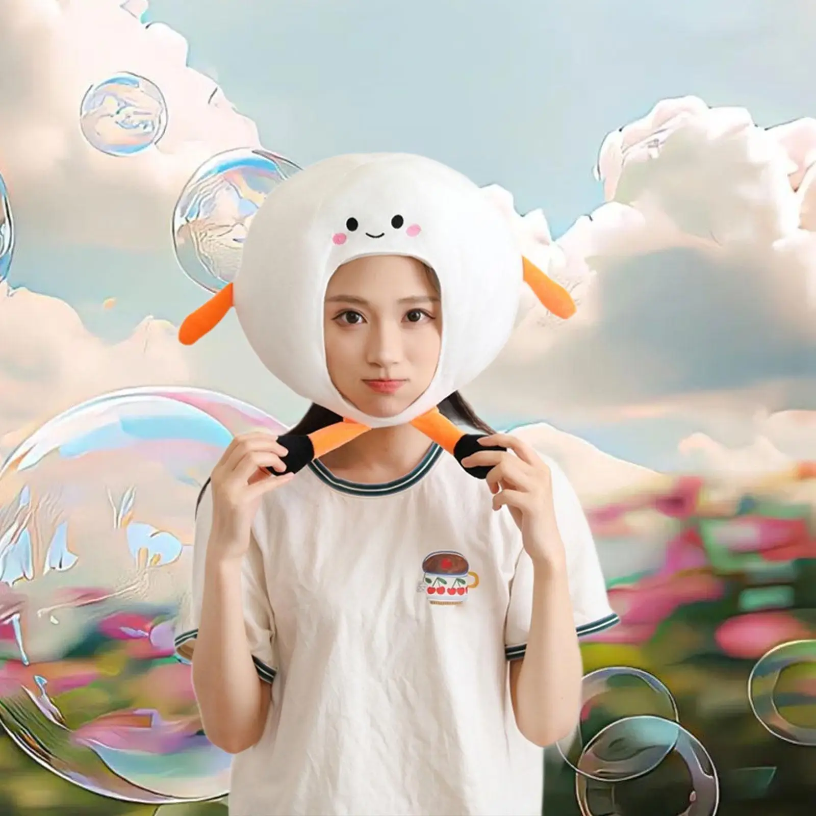 Plush Tennis Ball Headgear Hat Soft Unique Toy Stuffed Cap for Dress up Birthday