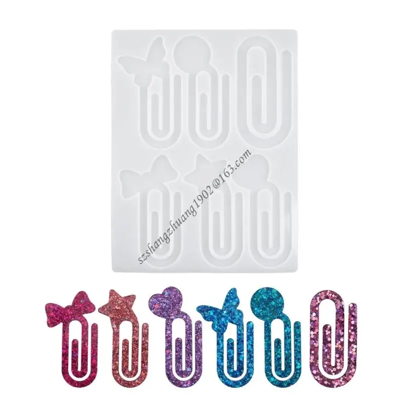 

Q6RB Paper Clip Jewelry Making Molds Silicone Keychain Molds for Crafting Lover