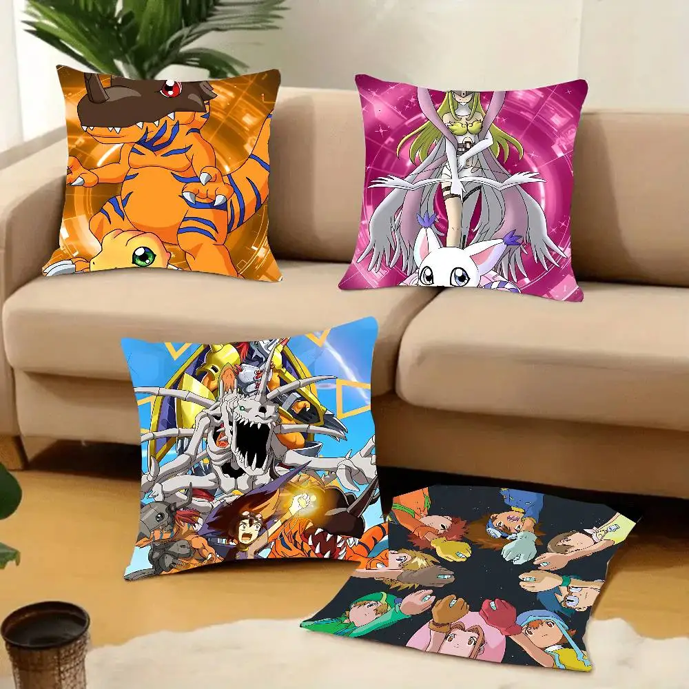 1PC Anime Digimon Adventure  Pillow Case Square  Bedroom Sofa Leisure Comfort Cushion Car Home Decoration Pillowcase 40x40