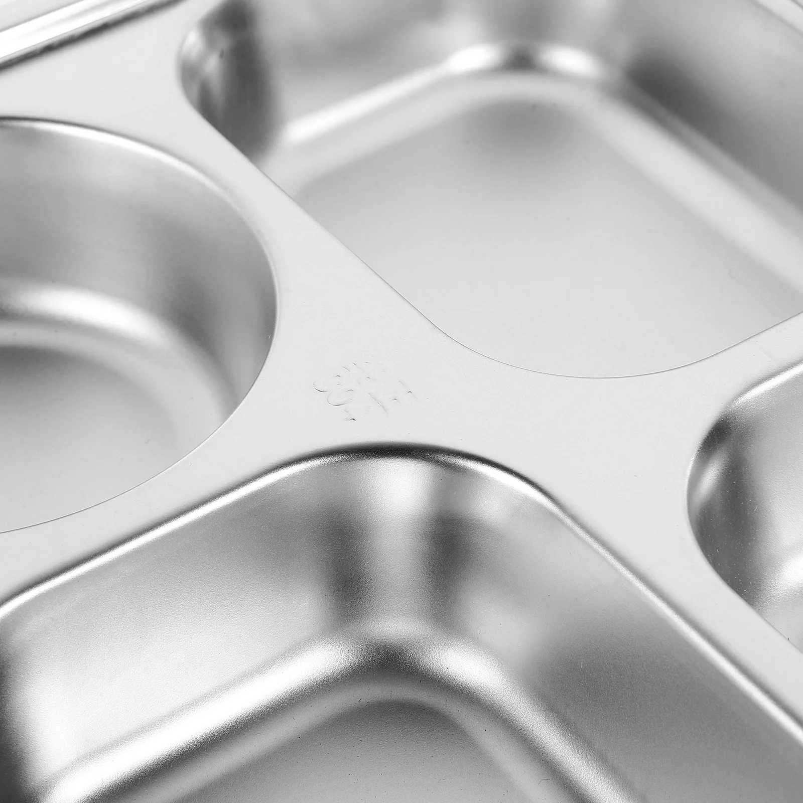 

Stainless Steel Dinner Plate Food Divided Tray Compartment Plates 304 Dish Serving Student