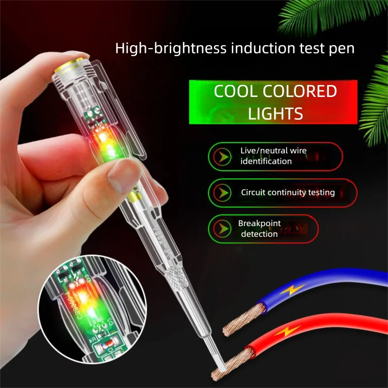 Electrician Pen, Electrician-Specific Intelligent Sensing Testing Pen, High-Brightness Multi-Functional Electric Tester Pen