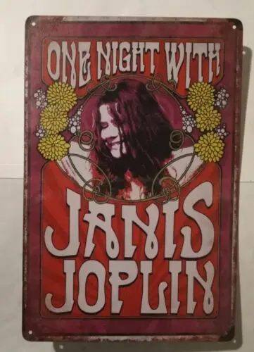 Janis Joplin - metal hanging wall sign