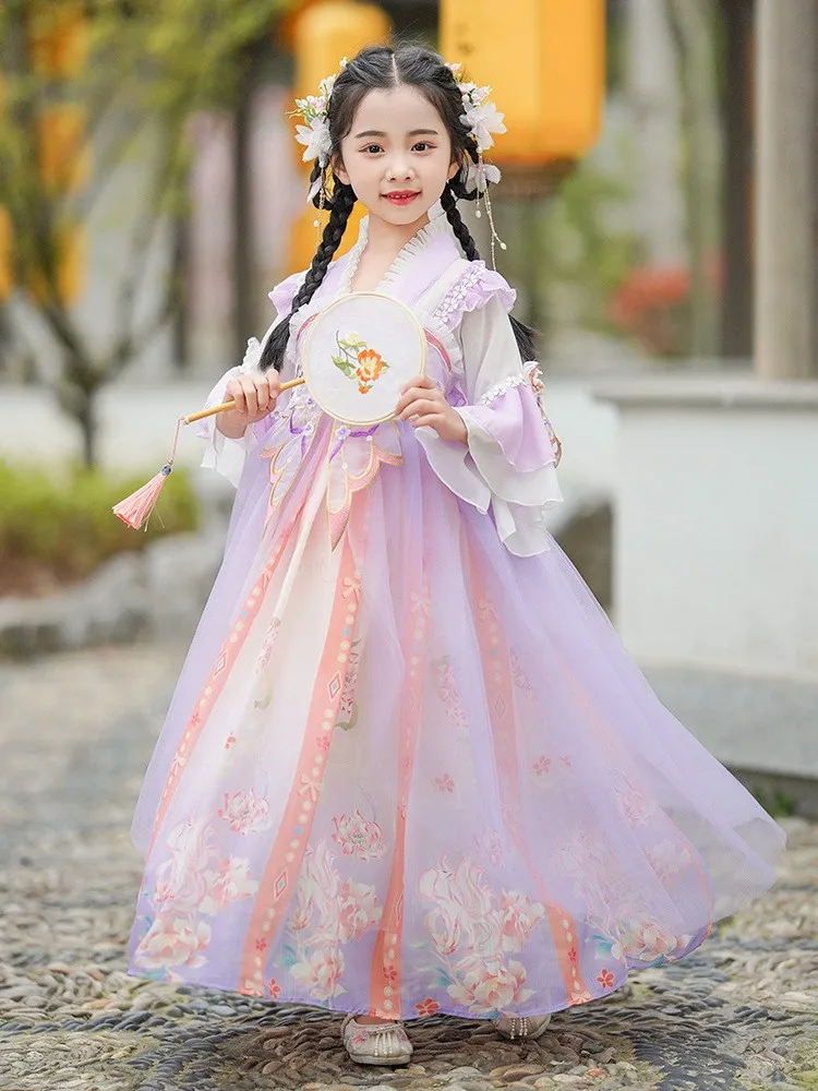 Vestido de princesa Hanfu tradicional para niñas, traje de Cosplay, ropa Tang para niñas, estilo chino Vintage, lindo