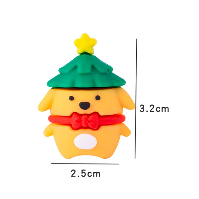 Nieuwe 10 Stuks Mini Cartoon Kerst Siliconen Pen Topper Covers Kawaii Potlood Cap Creatieve Potlood Extender Schoolbenodigdheden Geschenken