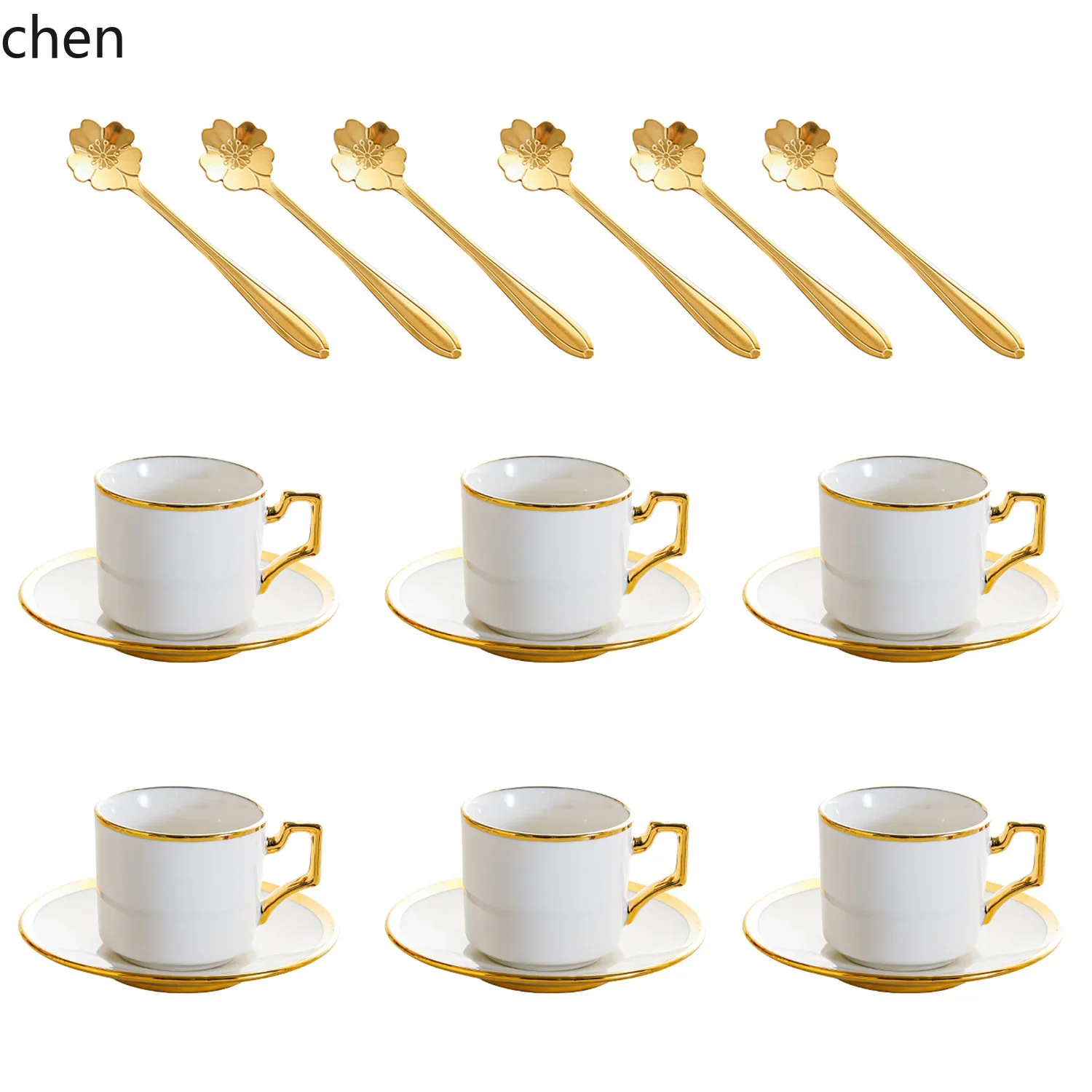 

ZML ceramic coffee cup and saucer set, specially designed to be thick and heat-resistant, suitable as a gift
