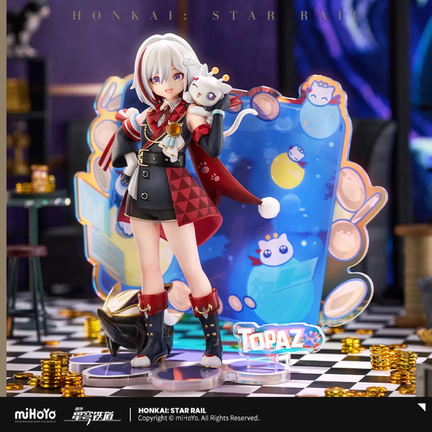 

[Genuine] Topaz Cartoon Cat Dolls Game Honkai Star Rail Numby PVC&ABS Model Anime Cosplay Statue Accessories miHoYo Original