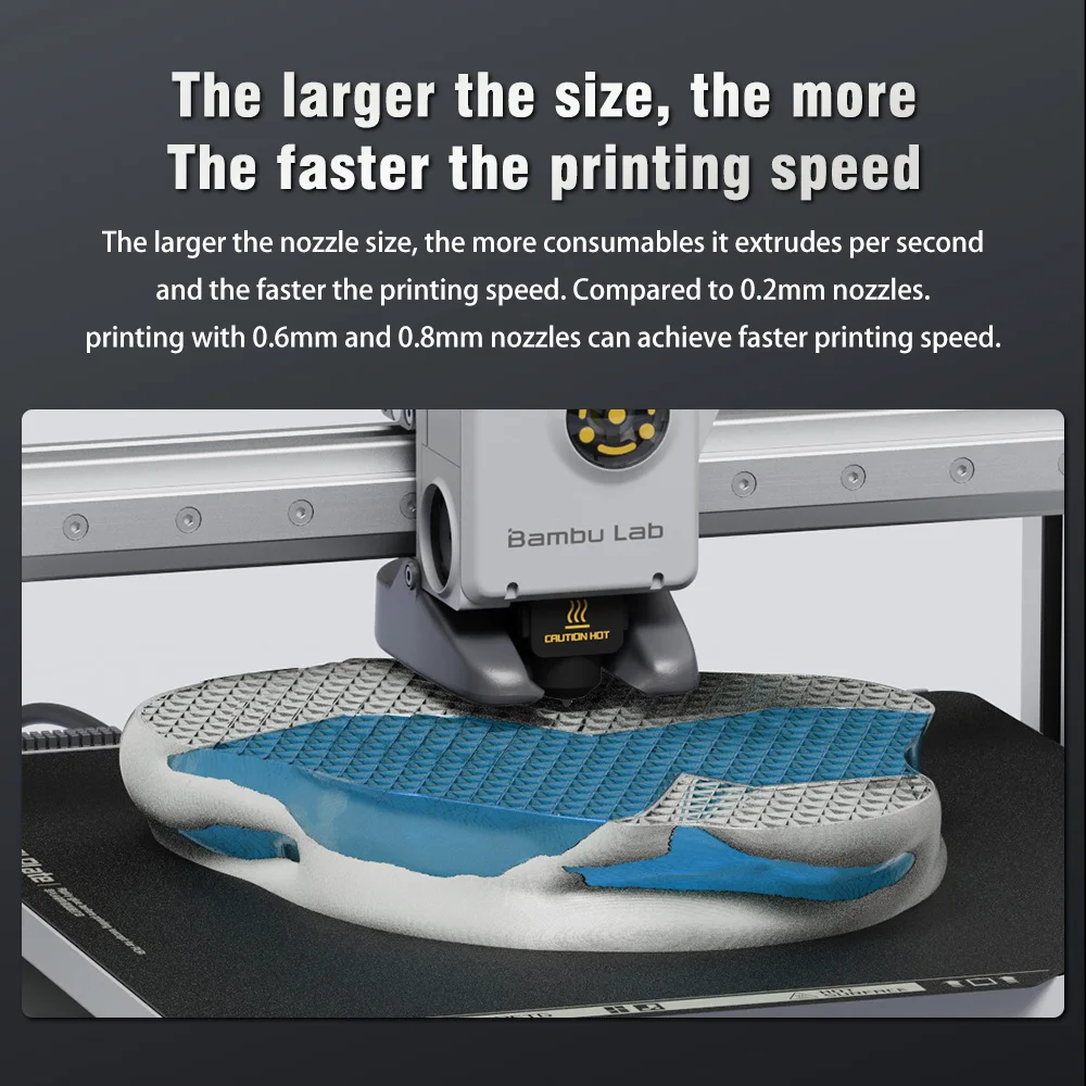 مجموعة Hotend لـ Bambu Lab A1 فوهة صغيرة مجموعة نهاية ساخنة 0.2/0.4/0.6/0.8 مللي متر فوهة فولاذية صلبة لجزء الطابعة ثلاثية الأبعاد Bambulab A1 #4