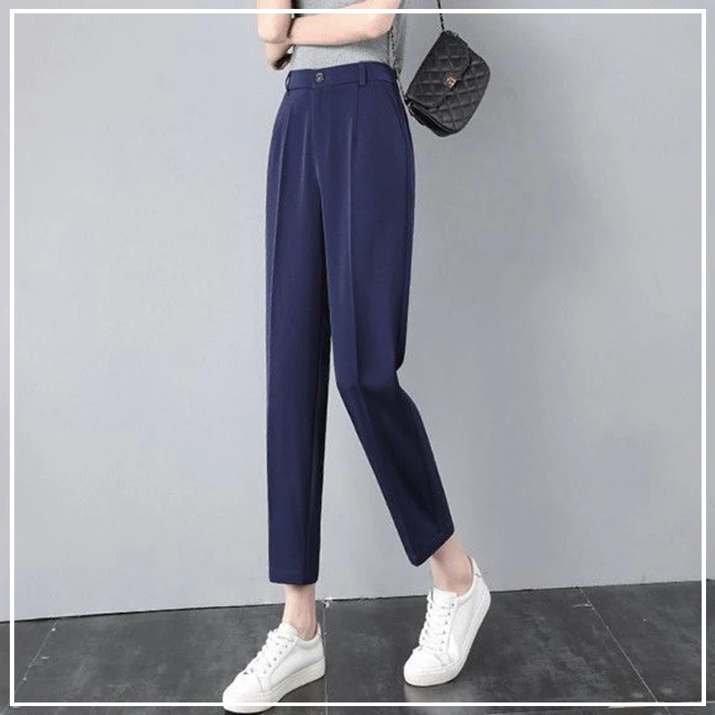 

2024 New Spring and Summer Commuting Simple and Casual Loose Oversize Fashion High Waist Slim Straight Suit Pants for Women