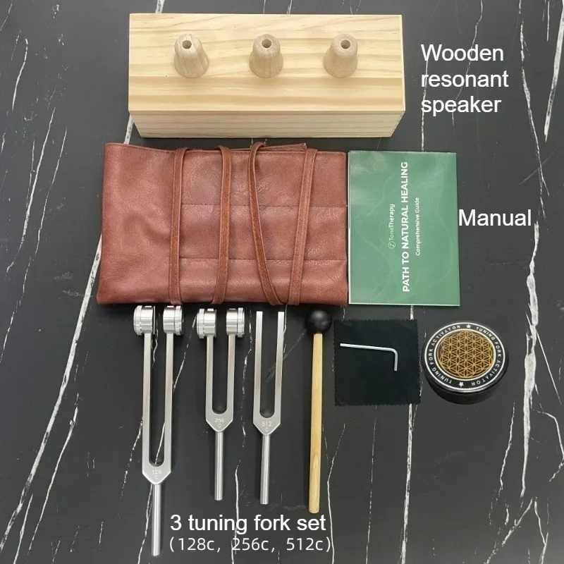 128/256/384/512HZ Tuning Fork Sets Resonator Box Healing Tuning Forks Diapason Chakras Harmonizer Percussion Musical Instrument