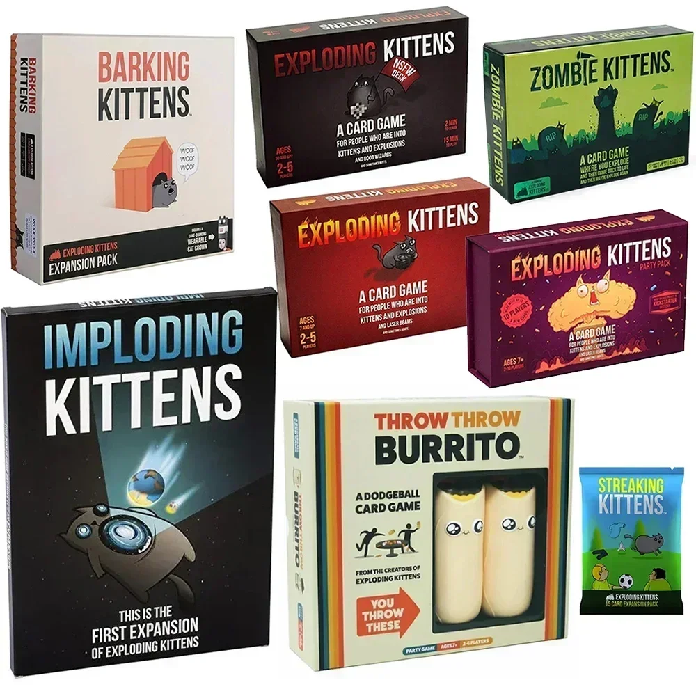 Exploding Kittens Card Game Original Edition NSFW Party Streaking Kittens Imploding Kittens Expansion Barking Kittens Bears