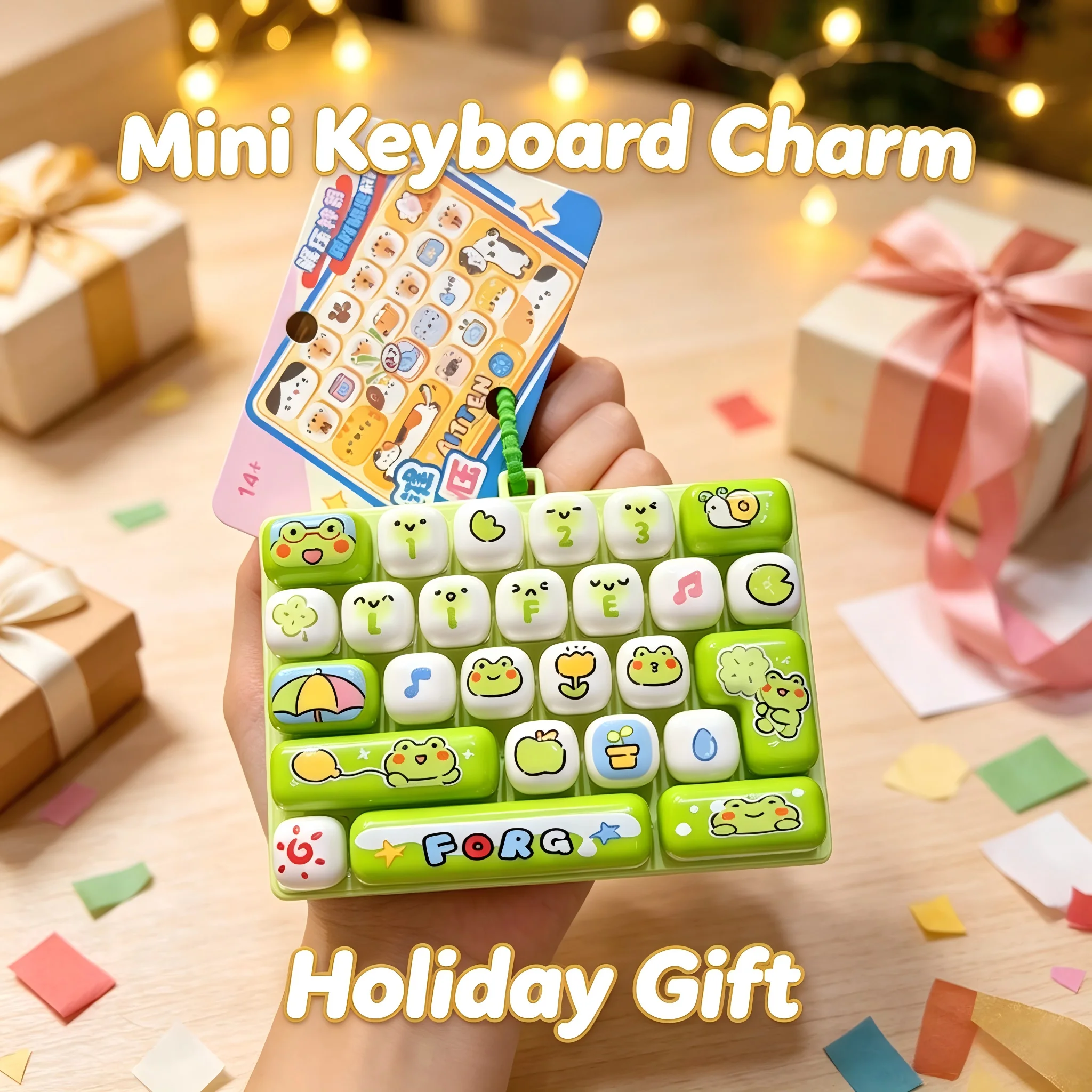 Candy Color Keycap Stress Relief Simulation Keychain 26 Letters Cute Cartoon Keyboard Asmr Decompression Toy