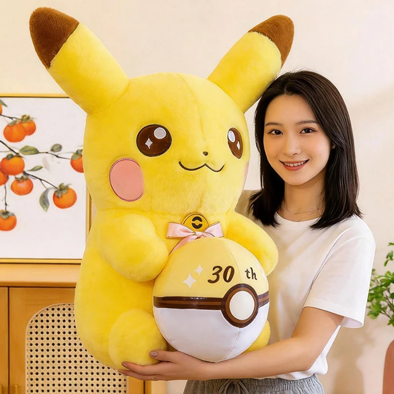 

35-70cm Pokémon 30th Anniversary Pikachu Plush Toys Pillow Cartoon Plushie Anime Birthday Doll Stuffed Gift for Childrens Xmas