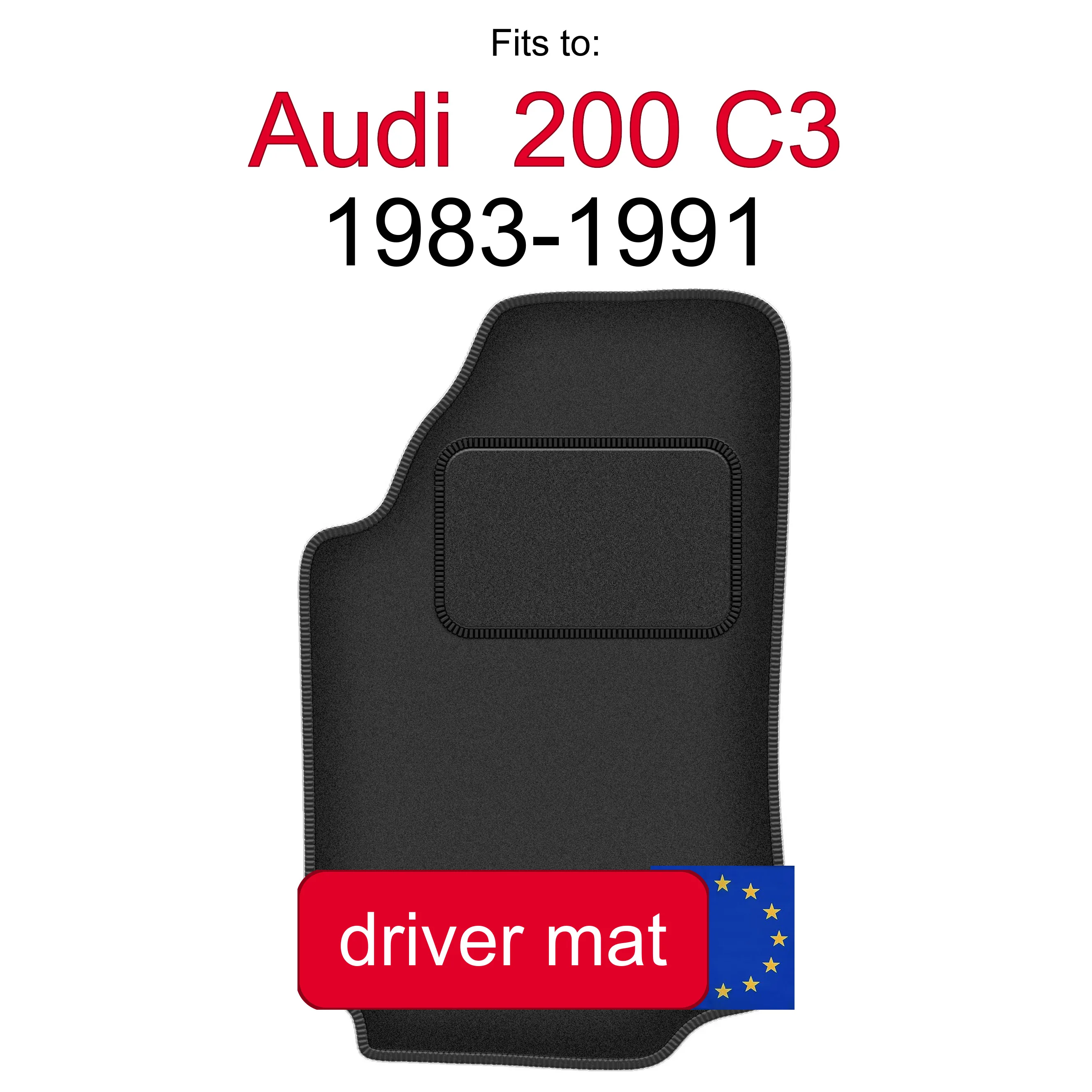 Tapis en velours pour conducteur pour Audi 100 C3 berline, Avant (1983-1991) - graphite, ajusté (1 pièce)