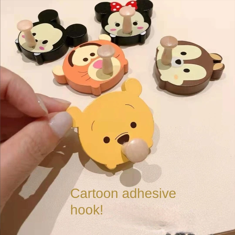 Disney Cartoon Hook Creative Decorative Sticky Hook Cute Strong Punch-free Coat Wall Stick Hook Strong Wall Hook