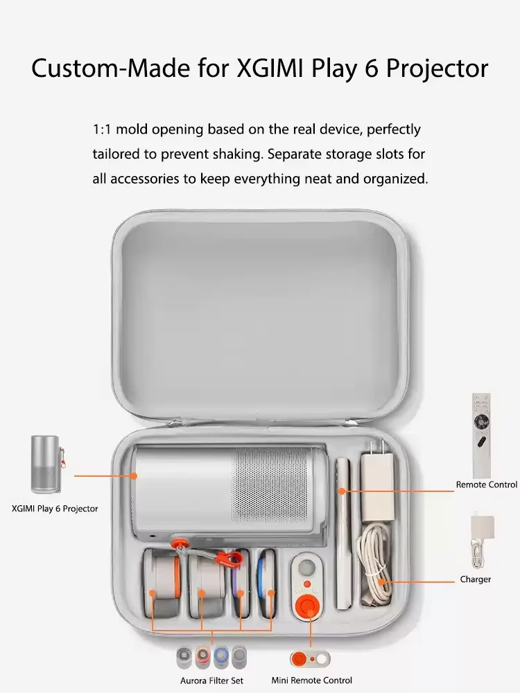 Flixtone portable projector carrying case compatible with JmGO Dangbei and XGIMI Play 6 Play 5 Play 6e and Mogo 4 models