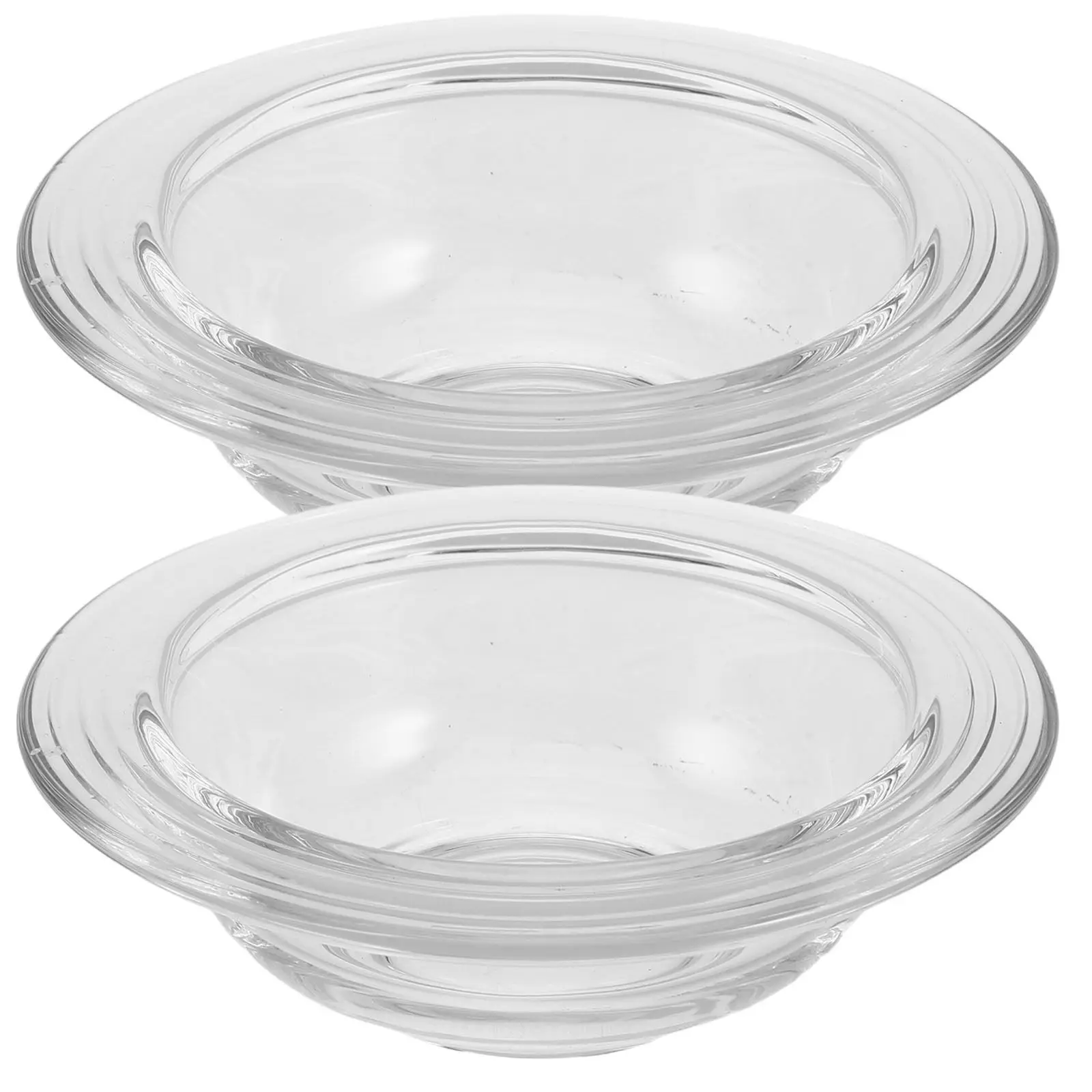 2Pcs Transparent Glass Wax Melting Dish 9.5cm Replacement Tray for Wax Warmer Heat-Resistant Even Heating Aroma Diffuser Home