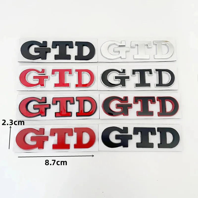 3D Metal Front Grille GTD Logo Emblem Rear Trunk Badge Stickers For Volkswagen VW Golf 2 4 5 6 7 R MK2 MK3 MK4 Car Accessories