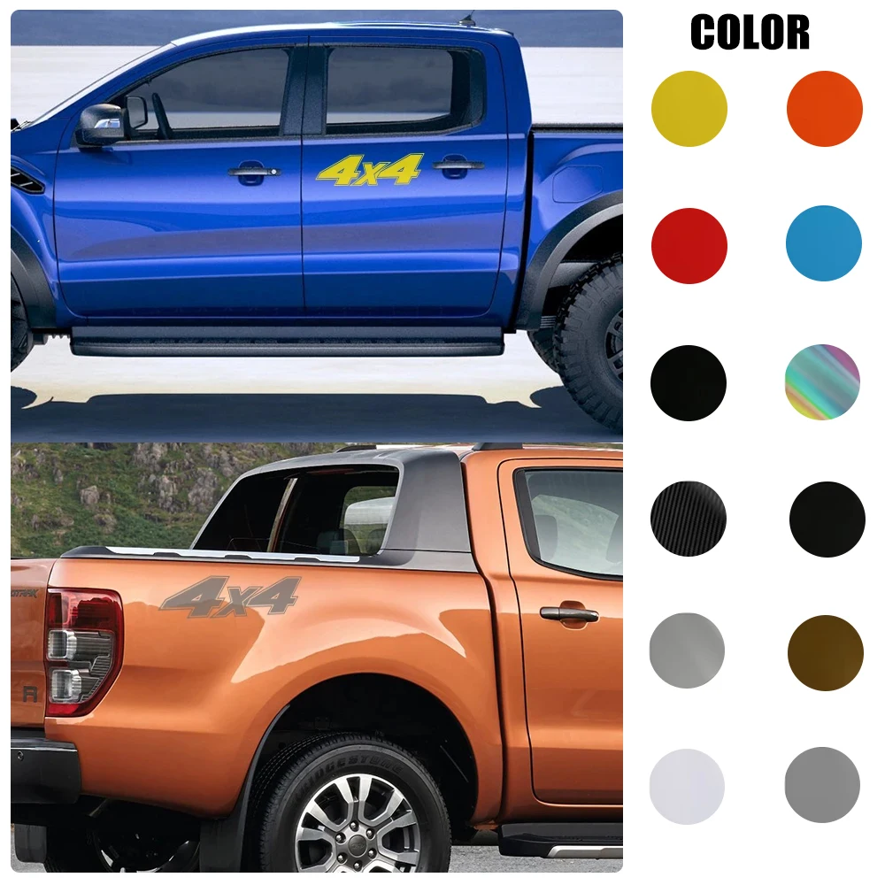 2PCS Car Door Side Decals 4x4 Off Road Tail Decor Stickers Accessories For Nissan NAVARA NP300 D40 D23 Mitsubishi L200 Triton