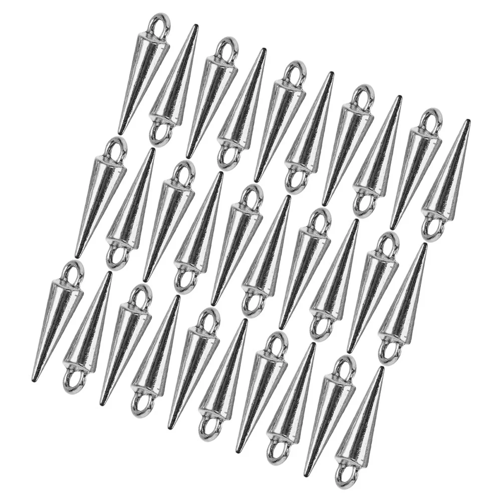 30 Pcs Necklace Pendant Accessories Stainless Steel Cone Charms Bracelet Spikes Goth Zinc Alloy Gothic