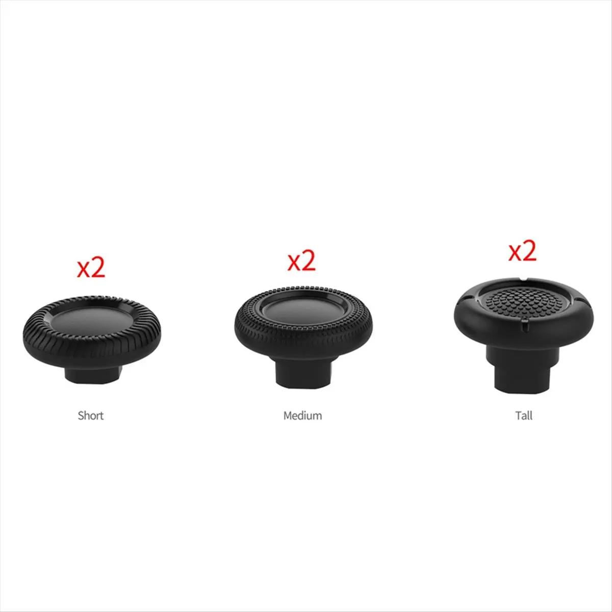 AA25 1Set Black 3D Joystick Caps for Thumbstick Analog Thumb Sticks Grip Cover