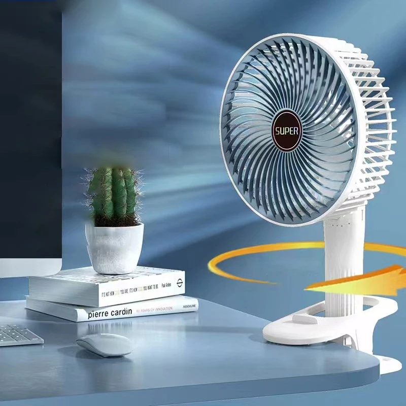Clip-On Wall-Mounted Mini USB Fast Charging Cooling Fans Portable Handhold Desktop Air Cooler For Student Office 180 Degree