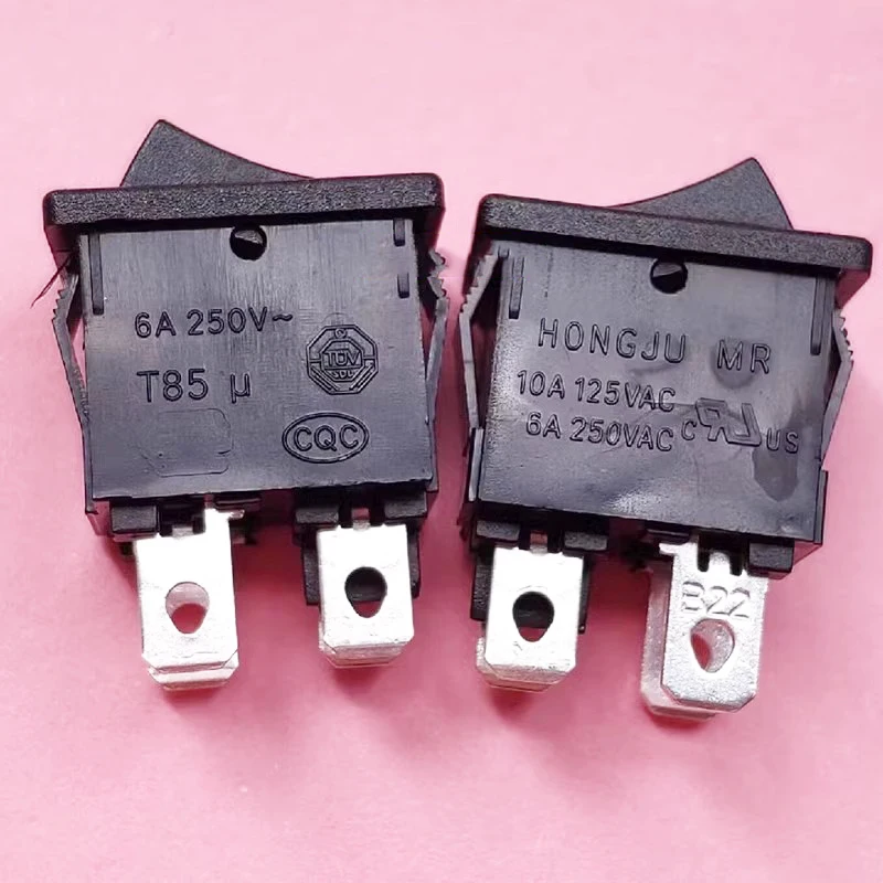 1~5pcs/lot  Ship type switch MR6 Four-pin two-speed black power switch 15X21 size 6A silver contact