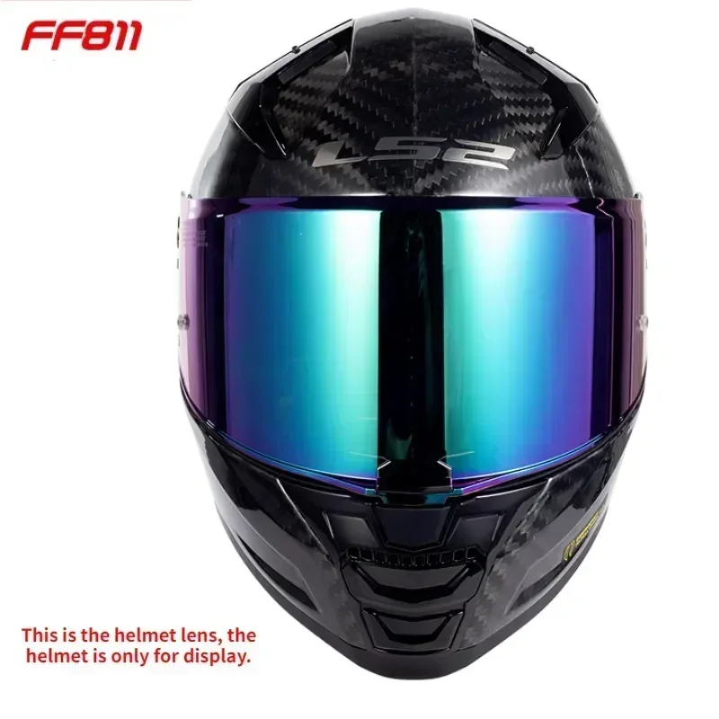 LS2-visera FF811 untuk casco de motocicleta, visera de cara completa, warna negro y plateado, asli