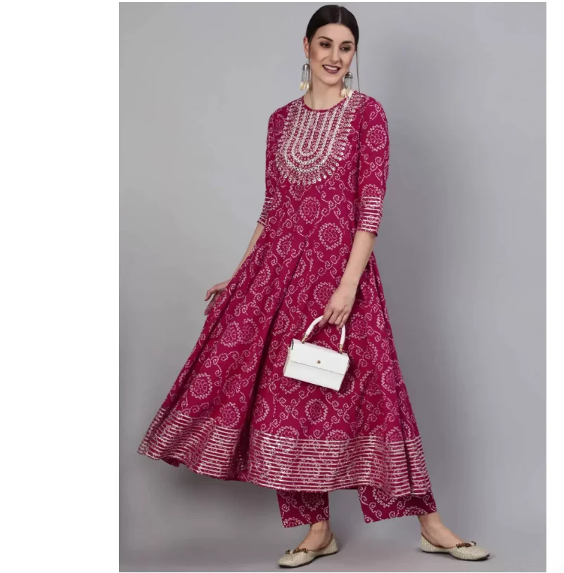 طقم نسائي هندي من القطن الخالص - مراجعة Salwar Kameez Set وسعره