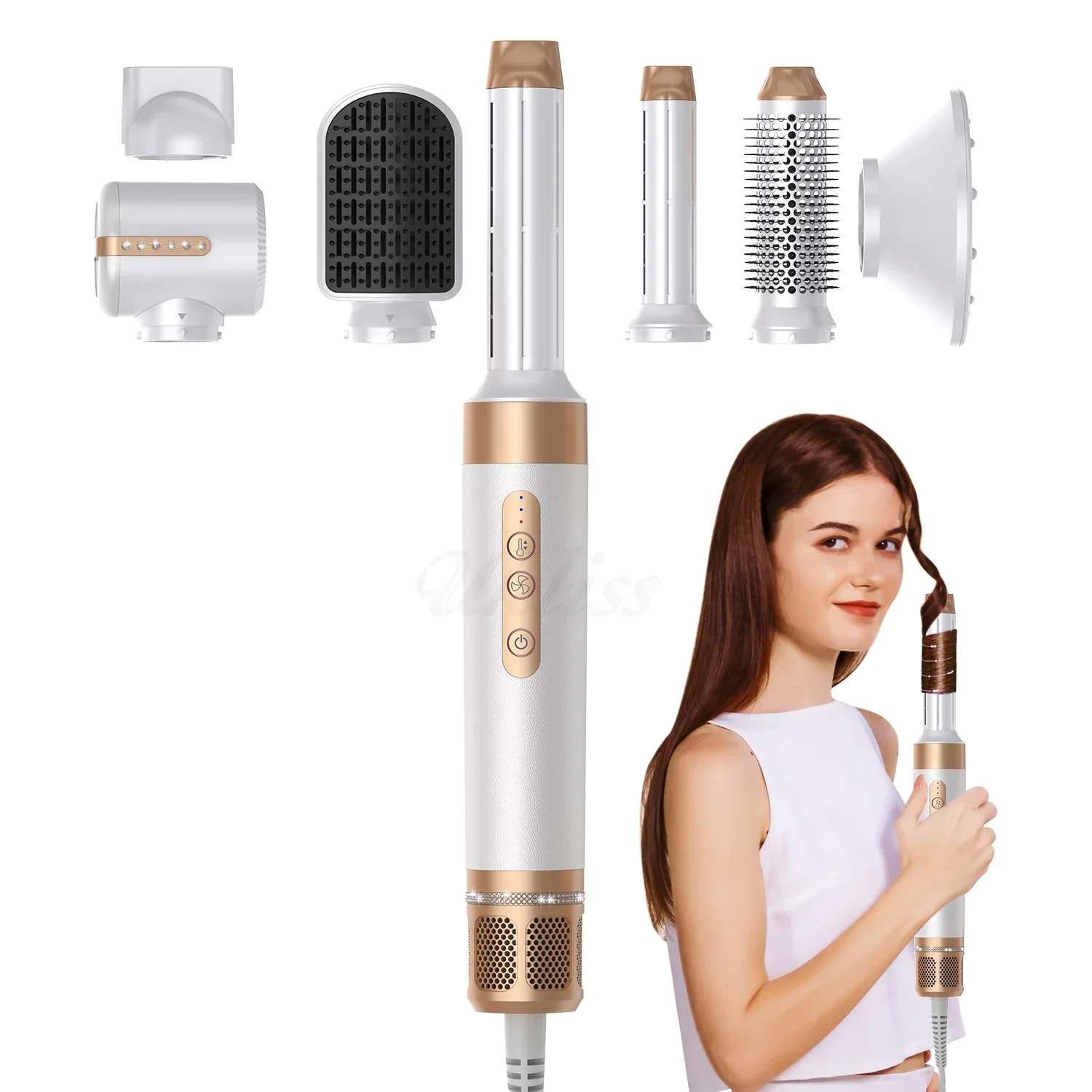 Portable Electric Air Flow Hair Styler Brushes Negative Ion Hair Blower Dryer Beauty Salon Hair Curlers Straightener