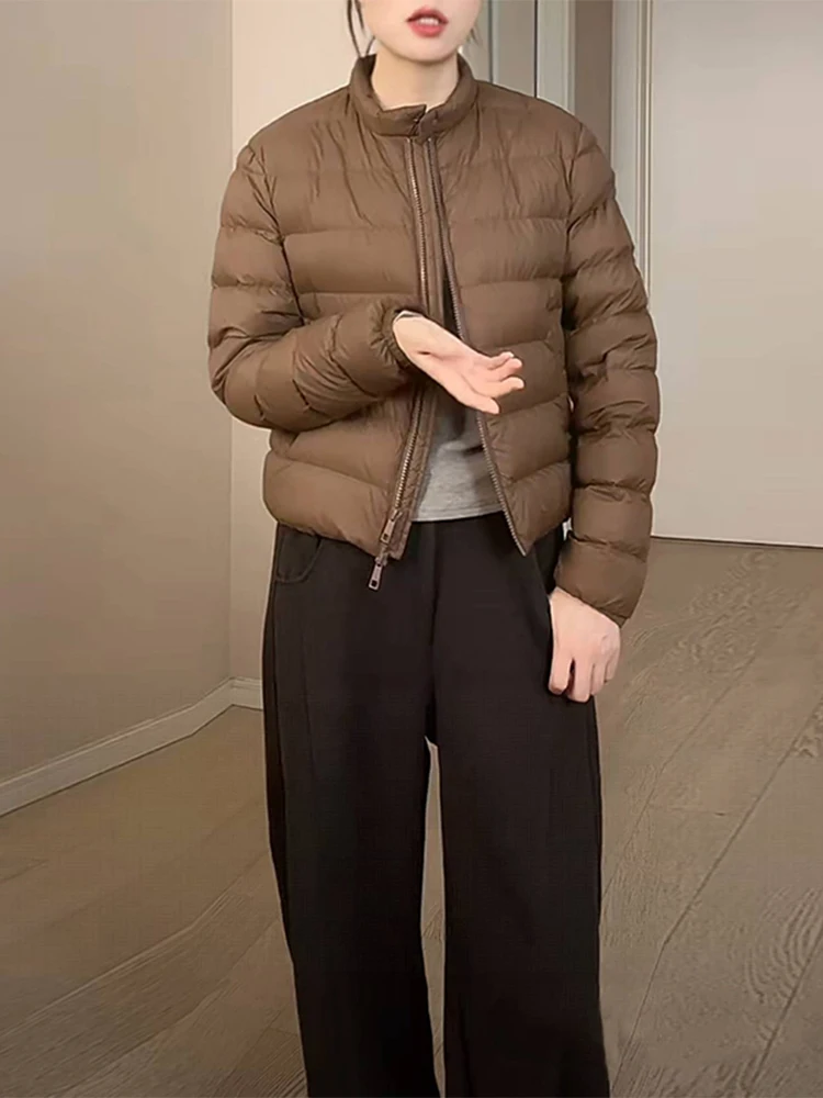 

Fashionable Lightweight Stand Collar Shoulder Length down Cotton Jacket Women Winter New Style Short Versatile Warm Outerwear