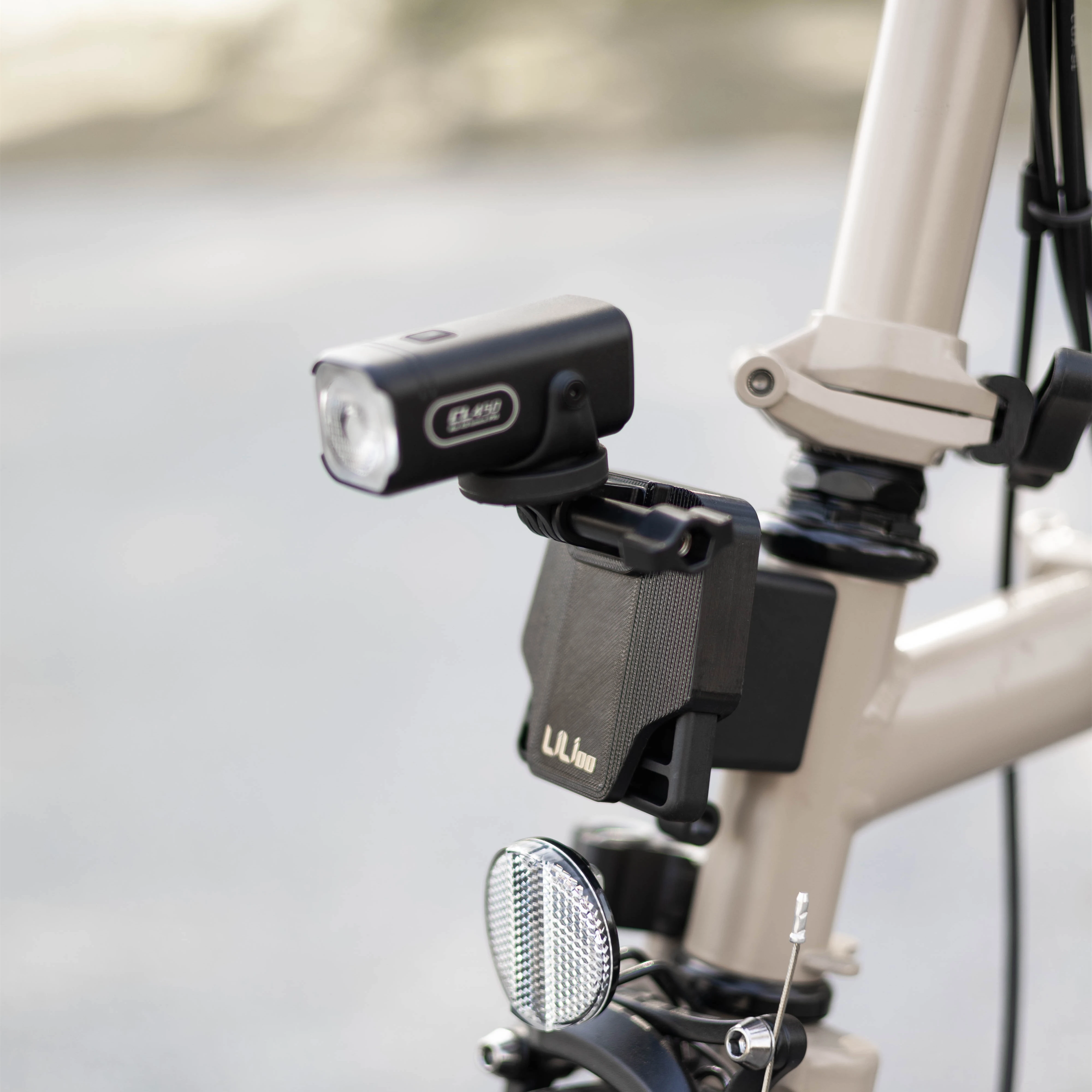 LILIOO Vorderer Trägerblock-Adapter für Brompton & Dahon - Fahrrad-Lichthalterung & Action-Kamera-Halterung für GoPro / DJI / Insta360 – Detail 1