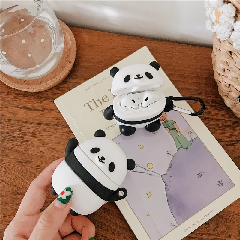 Stereo Cute Panda Doll Case for AirPods Pro2 Airpod Pro 1 2 3 Bluetooth Earbuds Charging Box Protective Earphone Case Cover