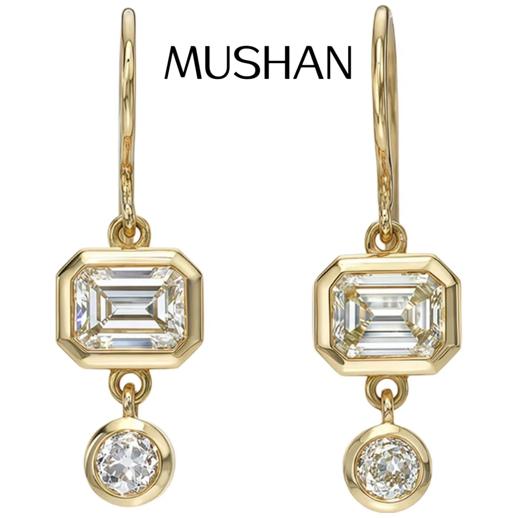 

MUSHAN Custom Jewelry 925 Sterling Silver Earring Moissanite D Color VVS Designer Minimalist Love Earrings Diamond Accessories