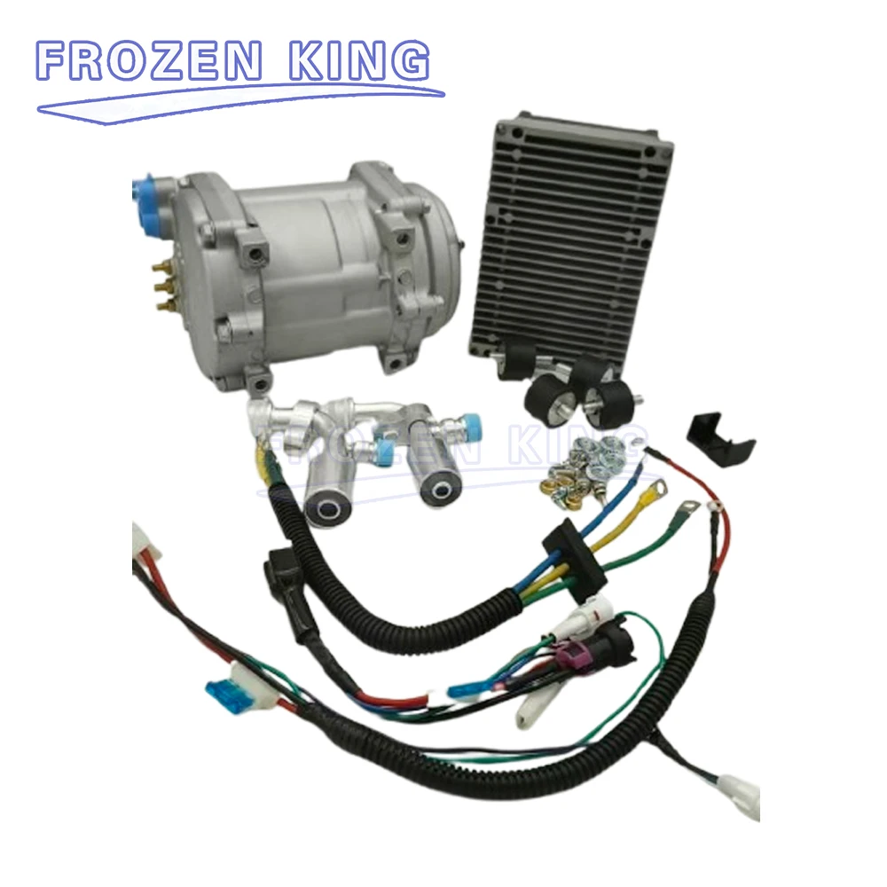 Compresseur électrique AC 12V/24V avec panneau de commande externe, cœur de l'unité de climatisation électrique pour voiture, camion, bus, véhicule.