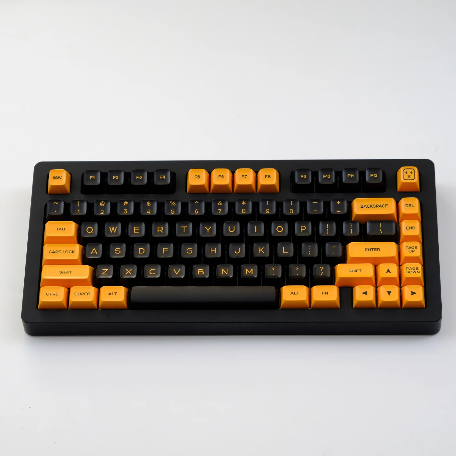 KBDiy 142 Keys Black and Yellow Keycap Set Double Shot SA Profile PBT Keycaps Custom for Mechanical Keyboard Gaming for GMK67 75