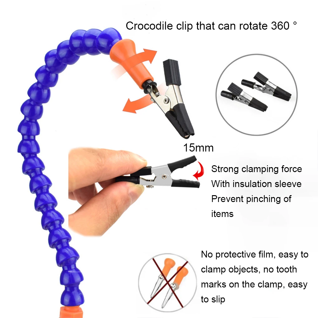 Strumento manuale per saldatura multipla Clip da tavolo Supporto per saldatura di terza mano Supporto per PCB per saldatura Strumento per saldatura a braccio flessibile