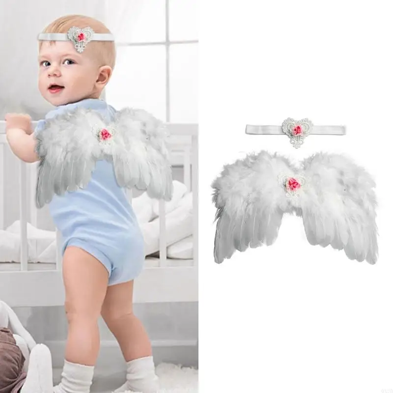 QX2D Infant Wing with Adjustable Headband Baby Birthday Decoration Upgrades for Baby Photoshoots & Special Chance