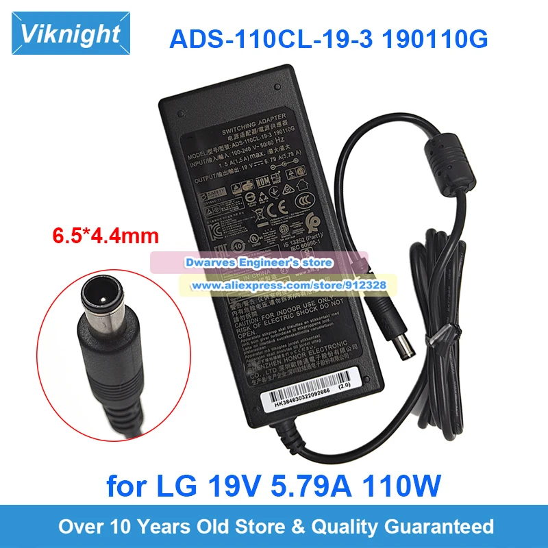 Genuine ADS-110CL-19-3 190110G 19V 5.79A AC Adapter EAY63032202 Power Supply 110W For LG MONITOR 34UM88p 34UM95-C 34UC88 34UC97C