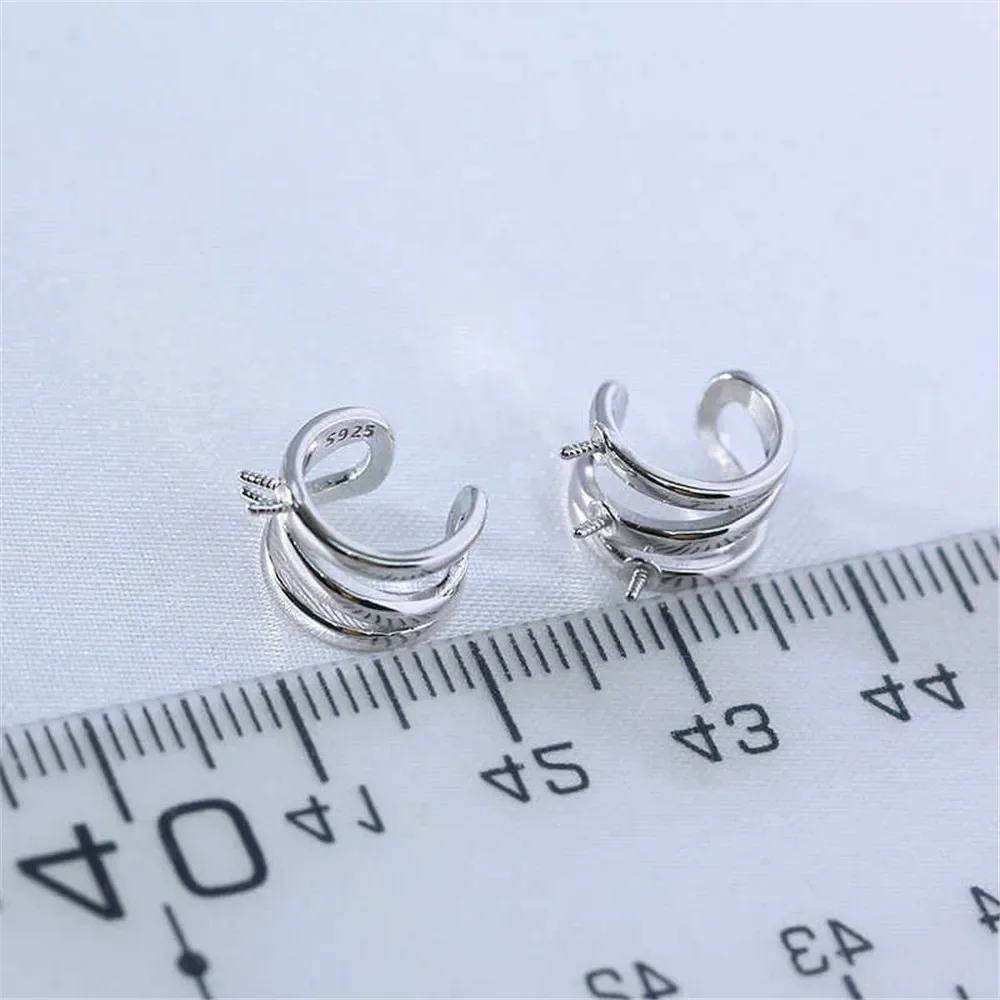 S925 Sterling Silver Pearl Earring Settings DIY Jewelry Making Supplies Blank Earring Posts for Handcrafted Accessories No Pearl